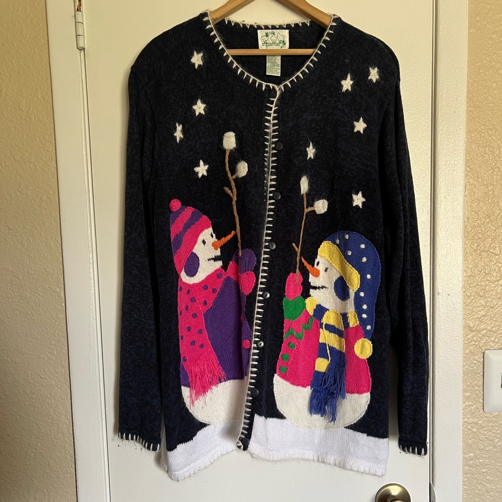 The Quacker Factory Vintage Snowman Sweater size XL